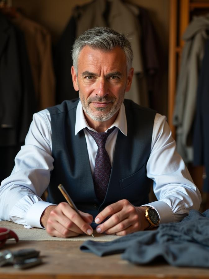 Il maestro sarto nell'atelier Sirena Sartoriale — Via Alessandro Torlonia Roma